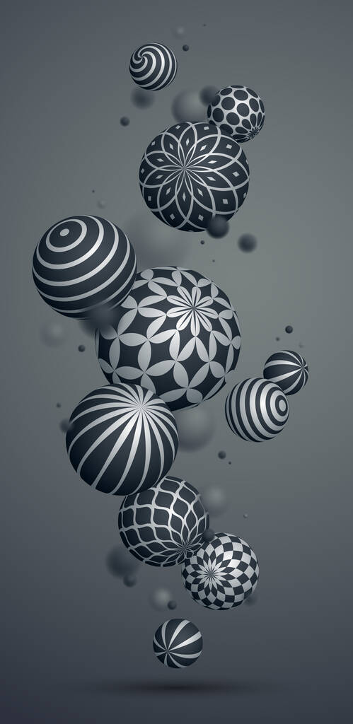 现实的装饰球体矢量图解，带有图