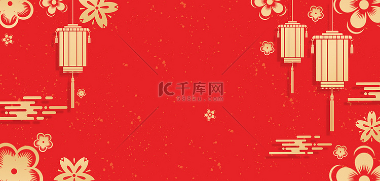新年春节剪纸红色复古简约