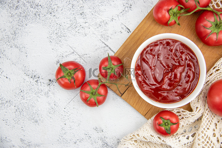 餐饮美味日常番茄酱餐桌烹饪摄影