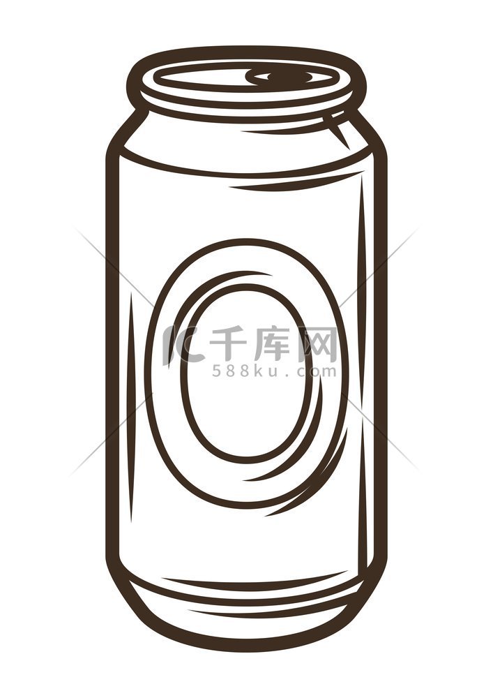 铝制啤酒罐的插图。