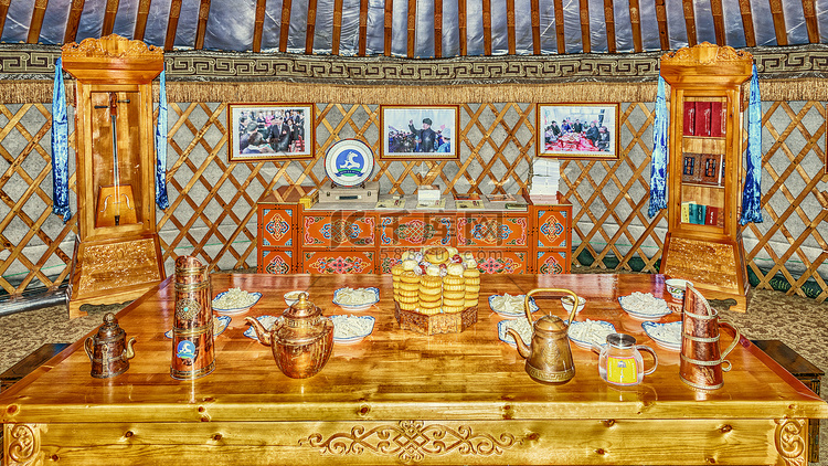 蒙古包餐具食品上午餐具室内素材