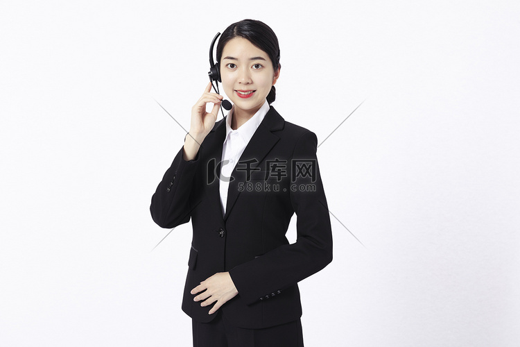 话务员金融女性公司礼仪摄影图配