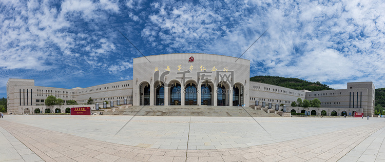 纪念馆全景图上午展览馆室外摄影