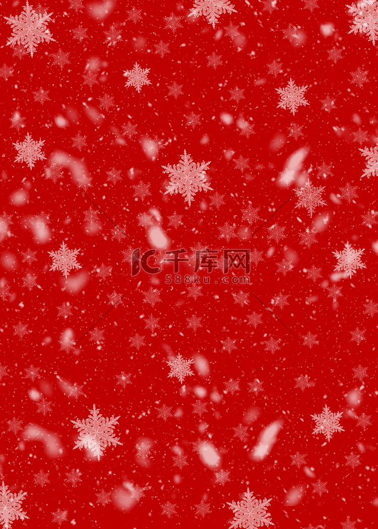 圣诞雪花图案冬季红色背景