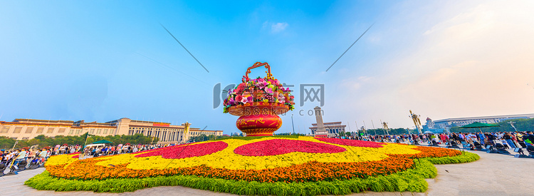 北京天安门广场大气花篮摄影图