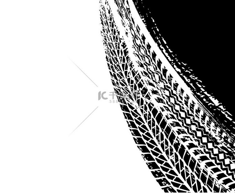 越野轮胎印花和垃圾点矢量背景用