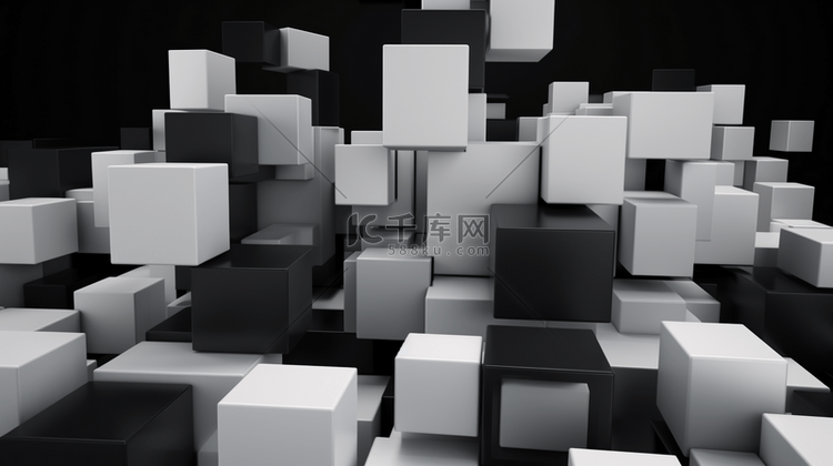3D现代抽象立方体简约背景