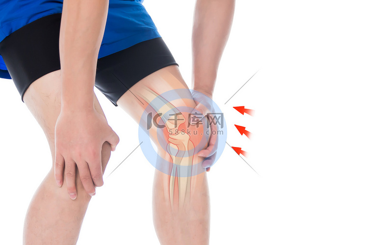 男性膝盖受伤疼痛人物摄影图配图