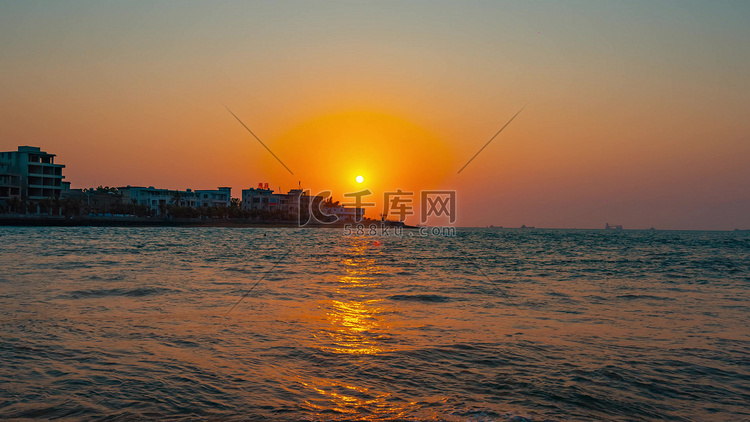 海南岛海上日落风光