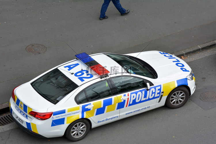 新西兰警车和犯罪的官员回应 