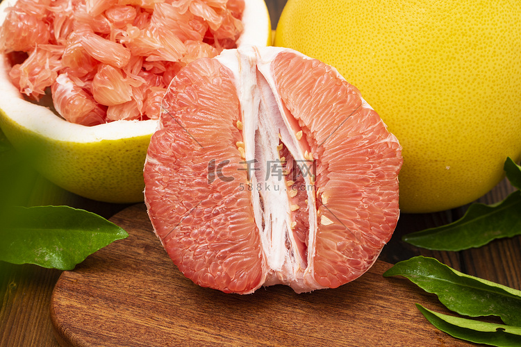 健康水果白天红柚果肉室内静物摆