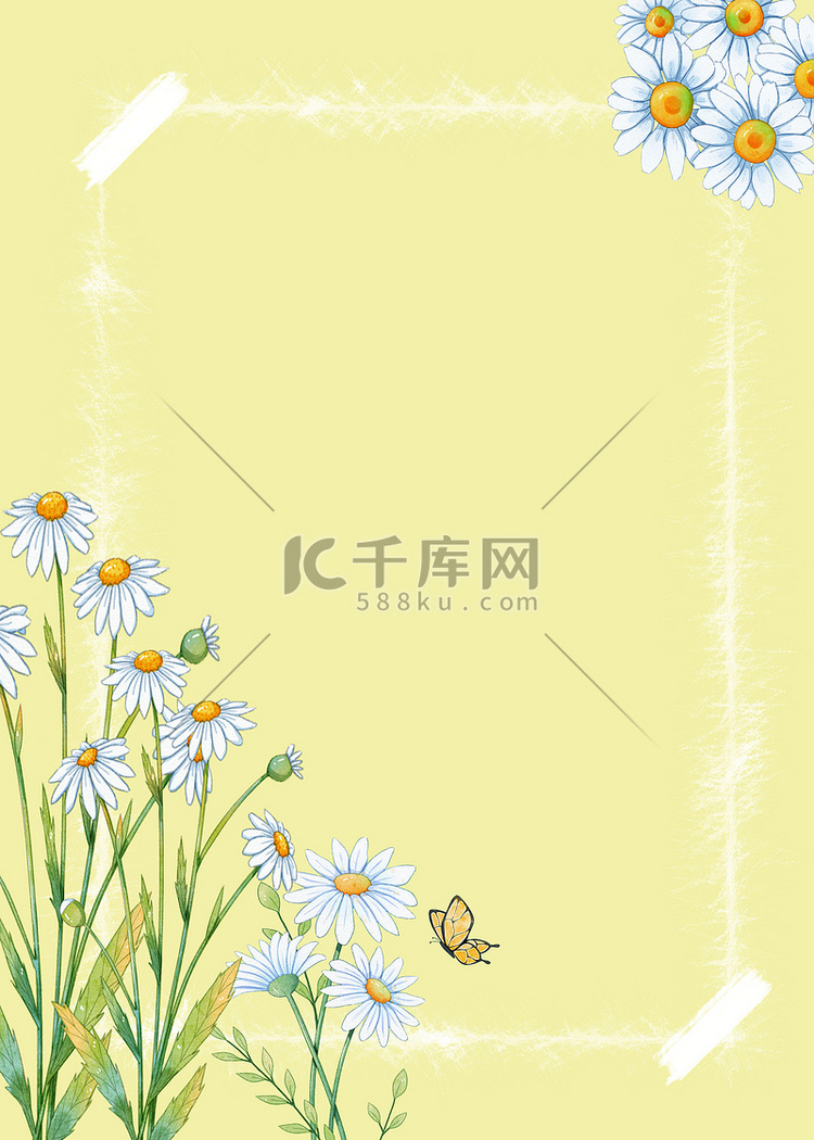 黄色雏菊花朵手机背景