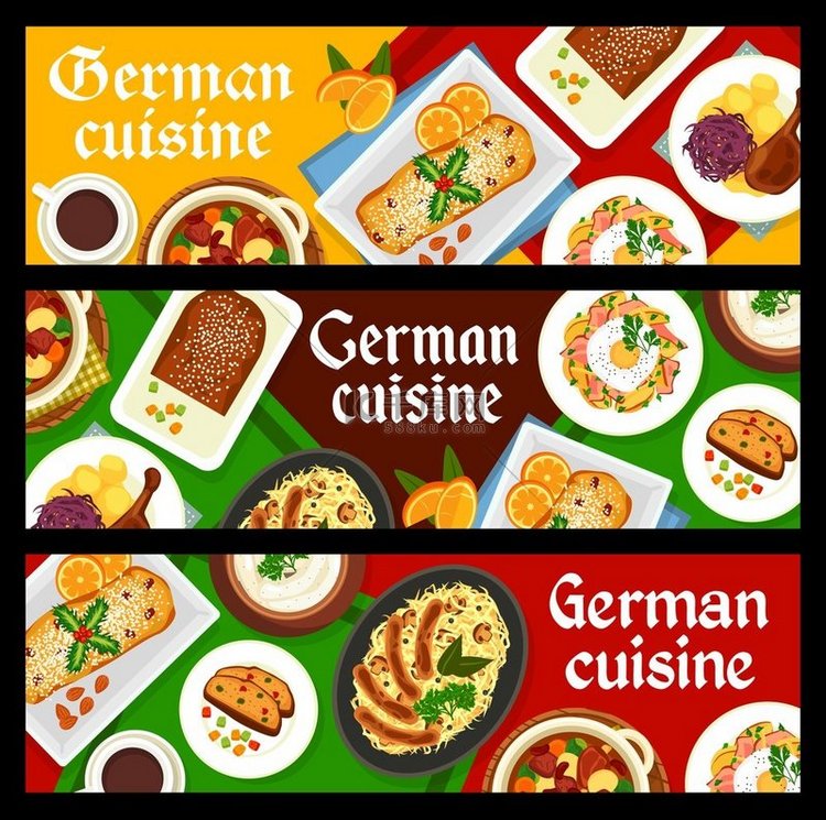 德国餐厅用餐横幅白香肠和炸奶酪