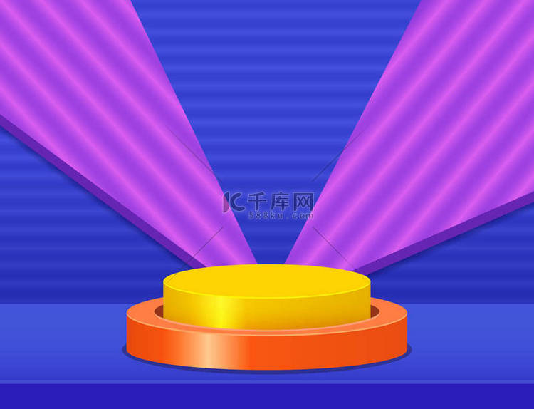 矢量级紫色霓虹灯背景与几何圆形