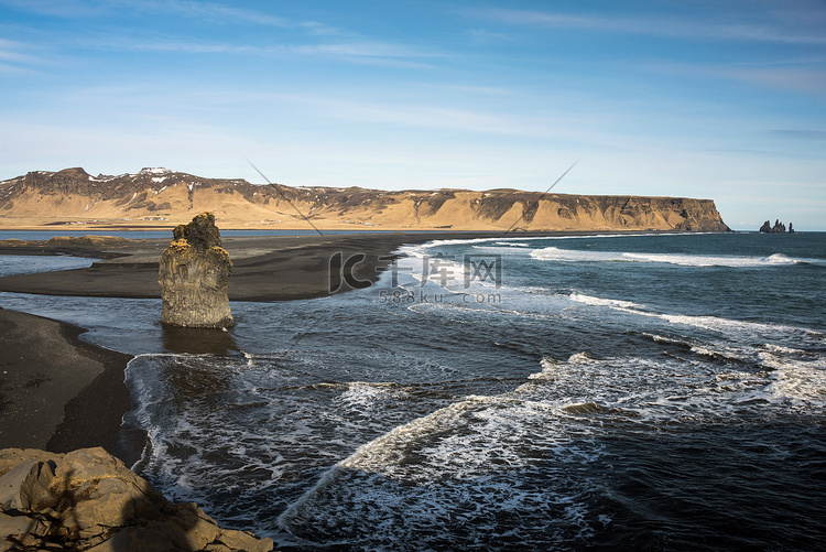 海崖的 Dyrholaey，冰岛