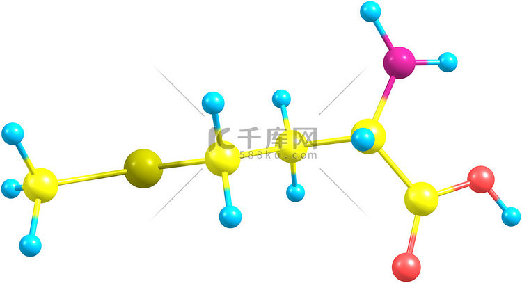 甲硫氨酸酸分子上白色孤立