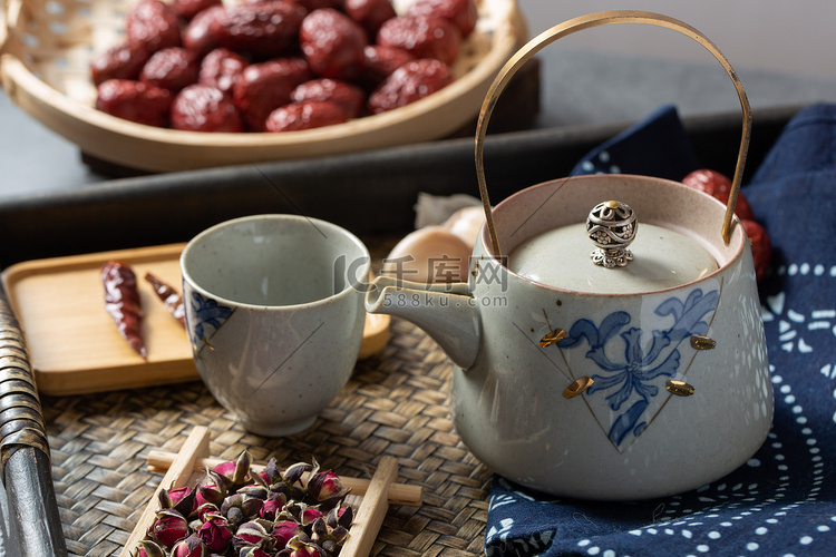 养身美味饮食传统茶壶茶杯中式红