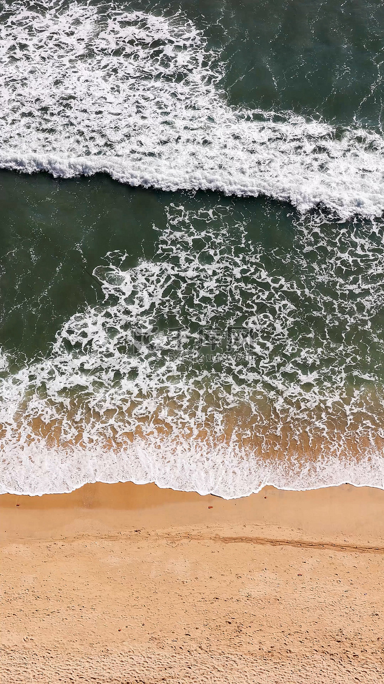 海水海浪蓝天双月湾海景