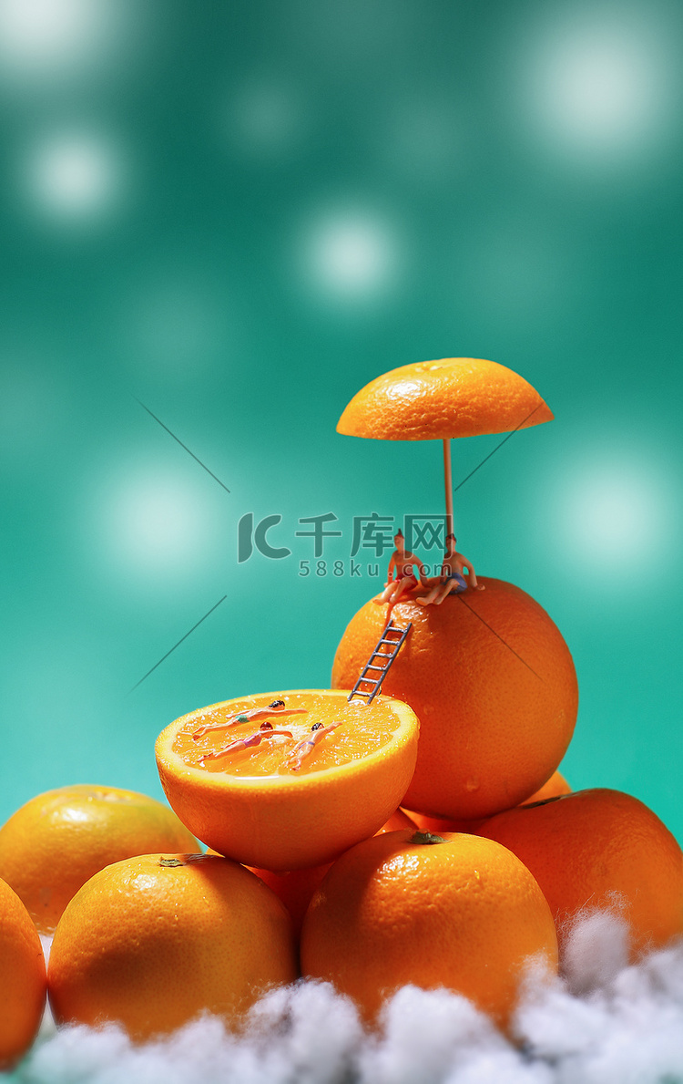 水果橙子微观健康生活方式黄色