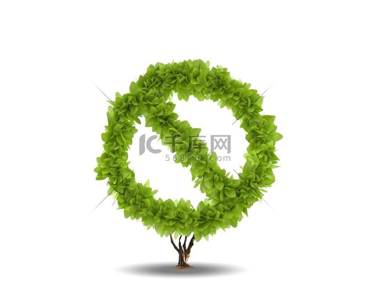 绿化理念。绿色植物的概念形象。