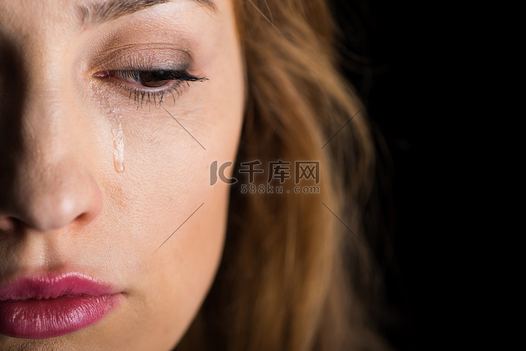 Young woman crying 