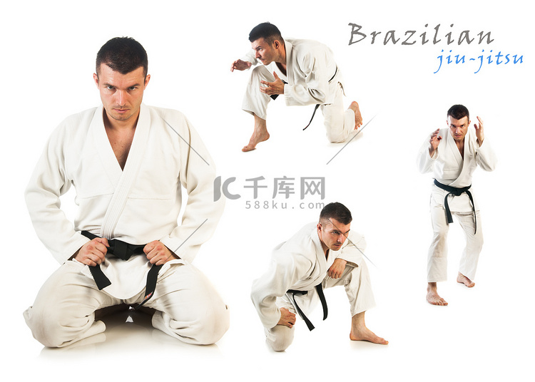 练习巴西柔术的男人