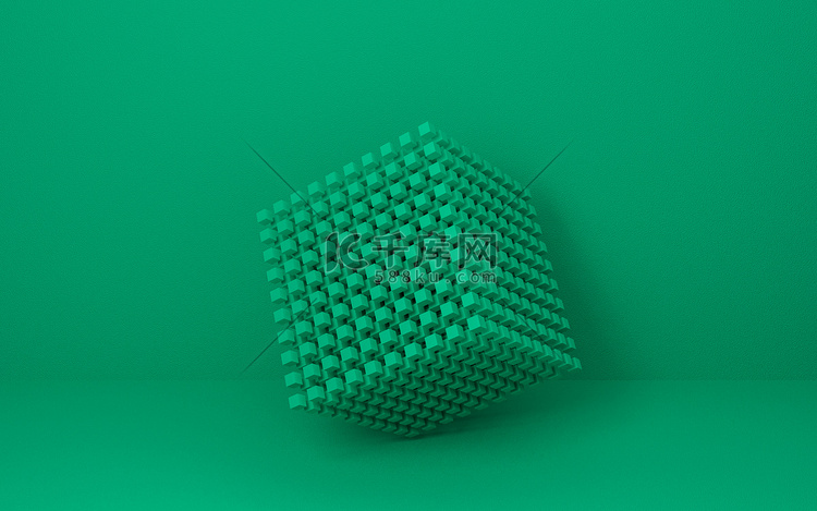 绿色立方体符号由许多块组成. 