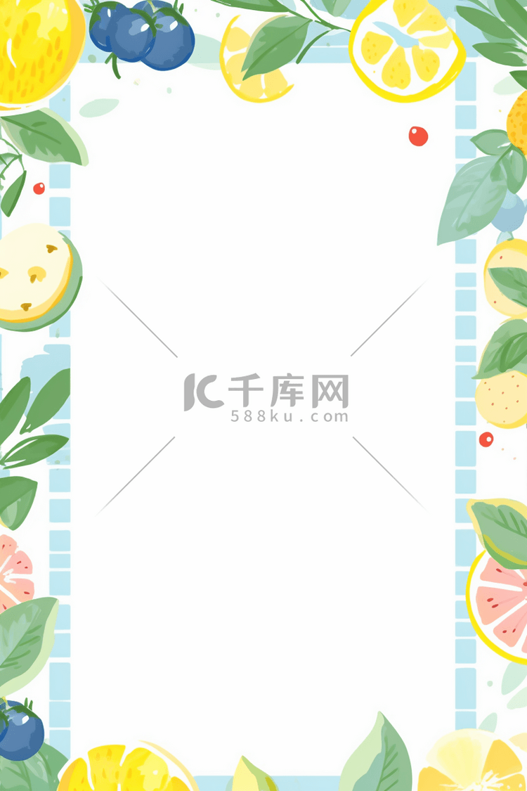 水果边框卡通背景