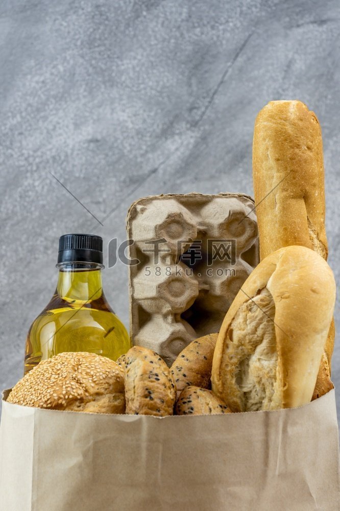  油，袋，面包，面包