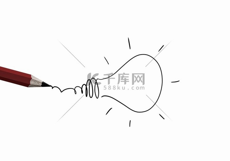 构思提纲。用铅笔画灯泡的创意概