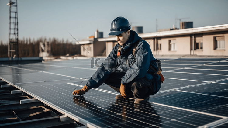 太阳能光伏板新能源清洁能源电力