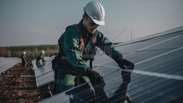 新能源太阳能光伏板发电清洁能源