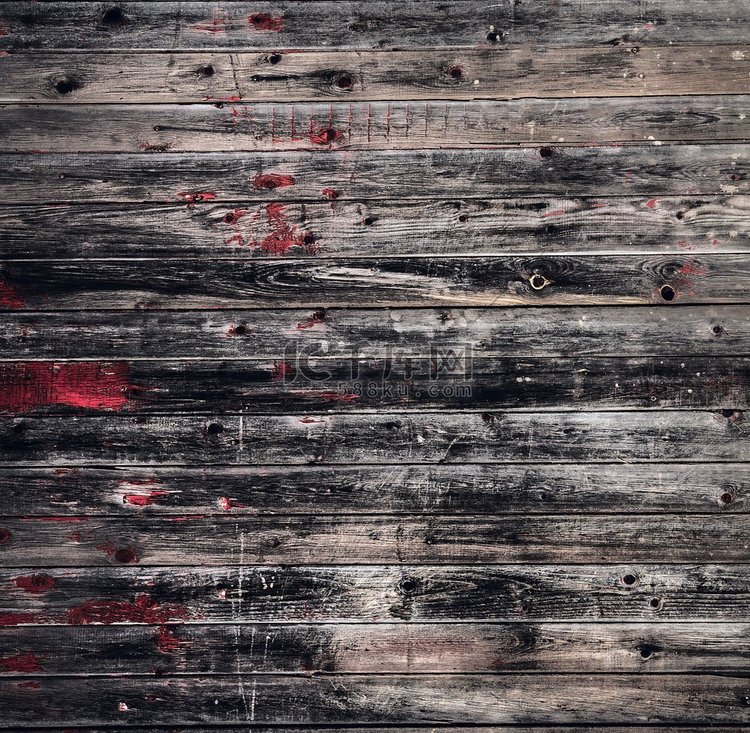 木质木材板材的复古背景。黑色、