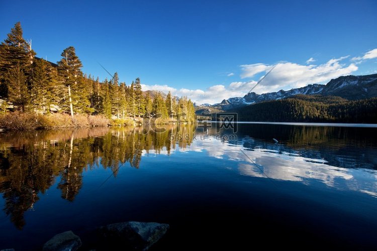 内华达山脉的美景。秋叶景观。美