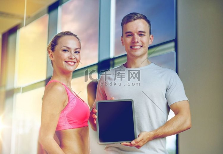 女人，健身，健身房，平板电脑