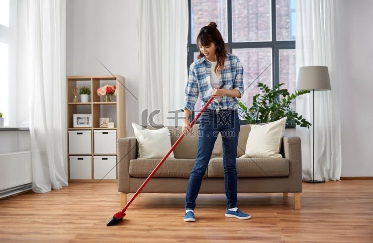  扫地，地板，清洁，家