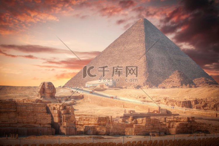 埃及吉萨大金字塔的图像。埃及吉