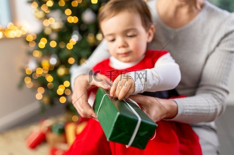  婴儿，孩子，圣诞节，礼物