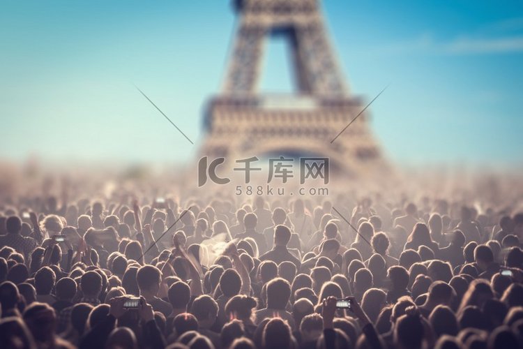 埃菲尔铁塔音乐会巴黎庆祝节日的