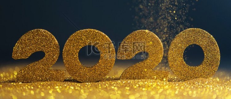 2020新年奢华设计理念。金色