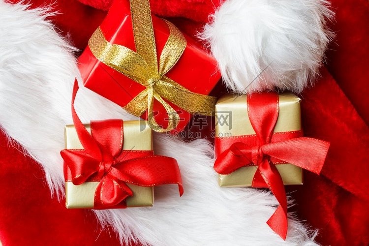 节日，礼物，圣诞节的概念。小盒