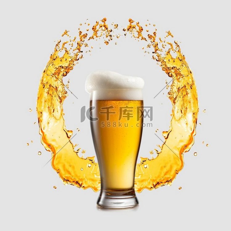  啤酒，飞溅，玻璃，徽章