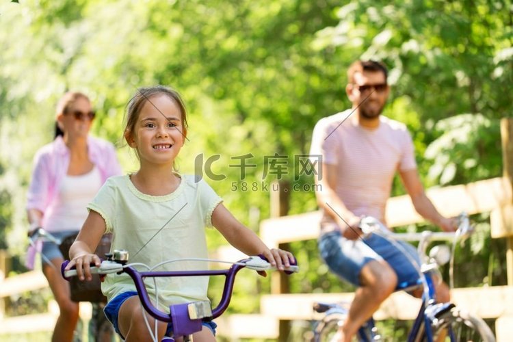 父亲、女儿、自行车、骑自行车