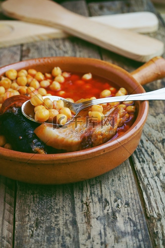 西班牙，香肠，鹰嘴豆，陶器