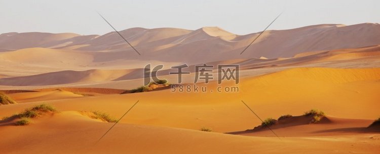 偏远沙漠中未受破坏的沙丘