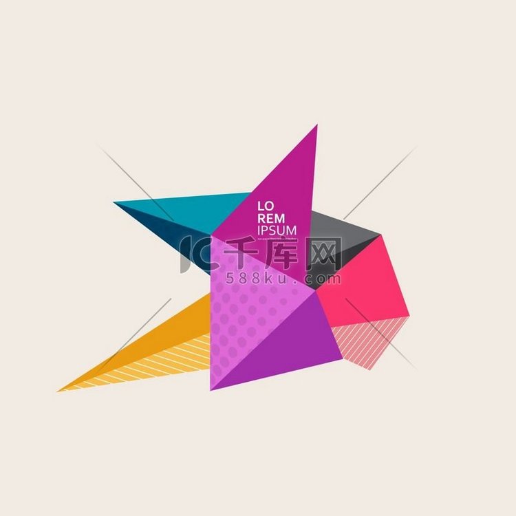 矢量三角水晶设计/几何概念背景