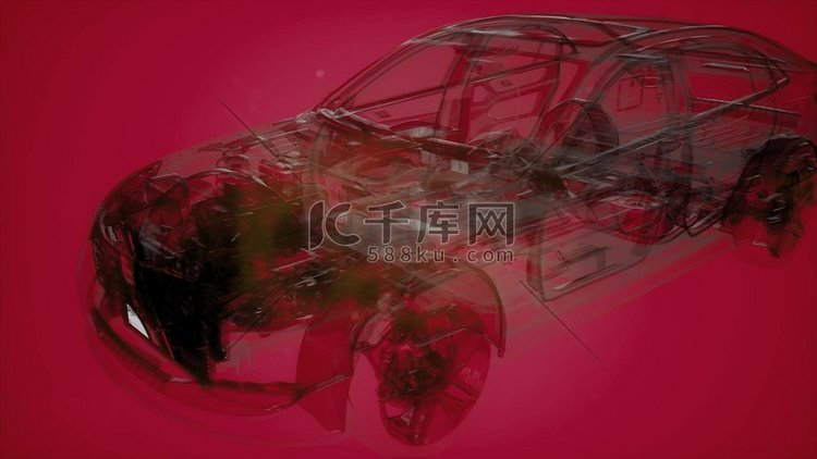 3D线框汽车模型的全息动画与引
