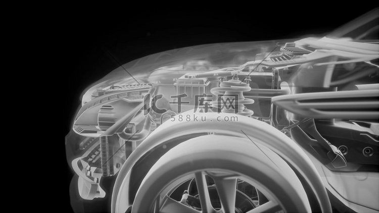 3D线框汽车模型的全息动画与引