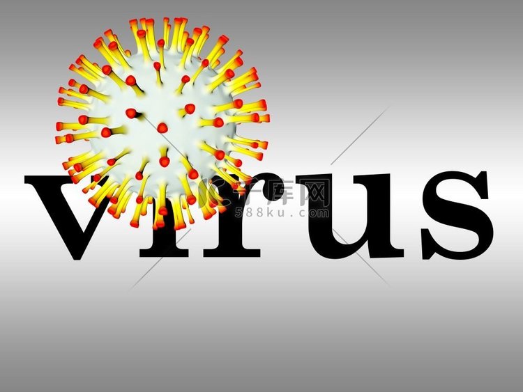 病毒和冠状病毒颗粒叠加在病毒感