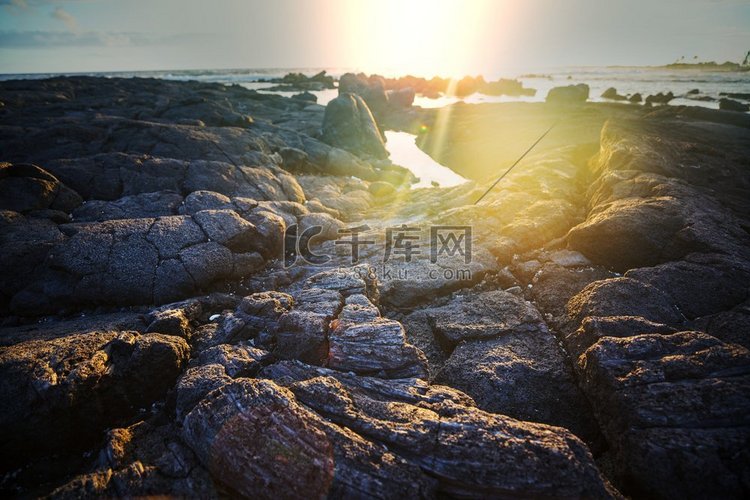 大岛上的海滩。夏威夷大岛海滩